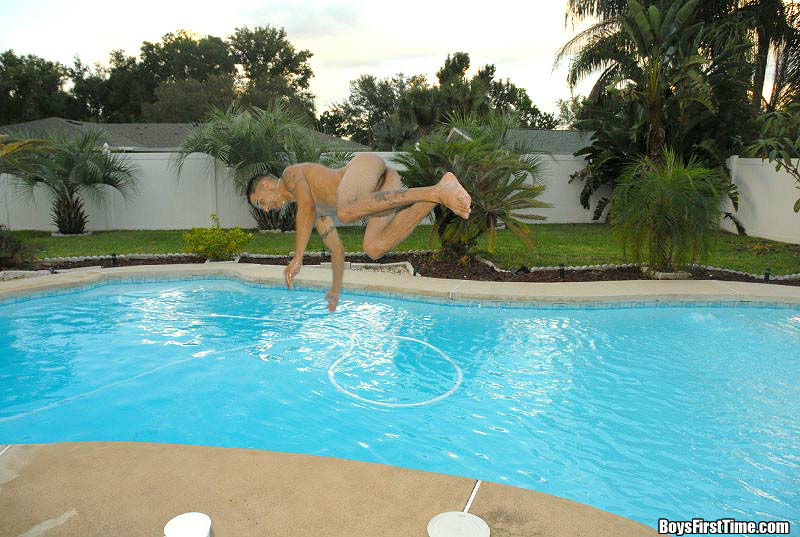 Gay Jerking Off By Pool